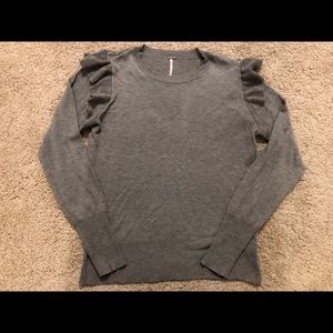 Grey Ruffle Sweater